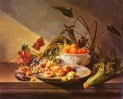 大卫埃米尔约瑟夫德诺特 - A Still Life With Fruit And Vegetables On A Table